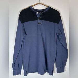 Polo Ralph Lauren Two-Tone Blue and Black Long Sleeve Shirt